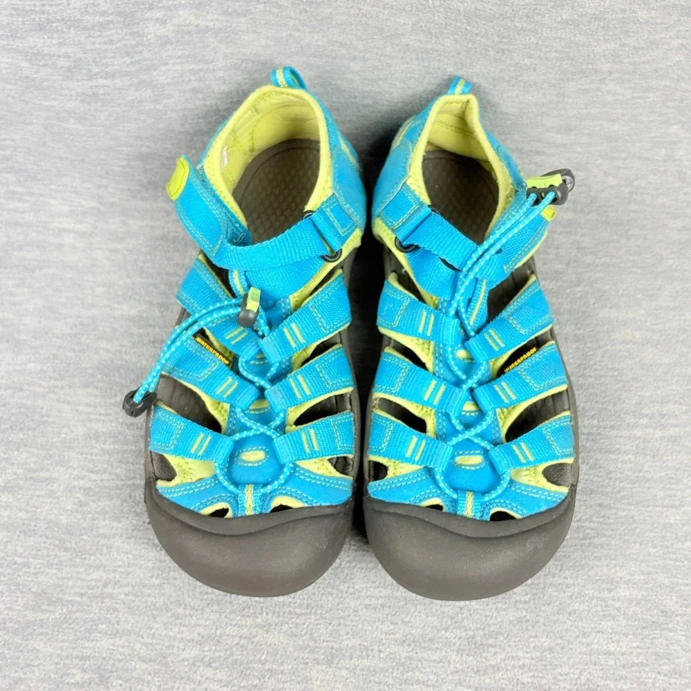 Keen Newport H2 Water Sandals Kids 6 Blue Lime Green Waterproof Hiking GorpCore